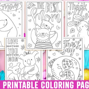 Mother's Day Coloring Pages, 40 Printable Mom Coloring Pages for Kids, Boys, Girls, Teens. Gift for Mom, Mom Coloring Book, Instant Download image 1