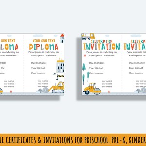Constructing Success: 37 Editable Pages of Construction-themed Diplomas ...