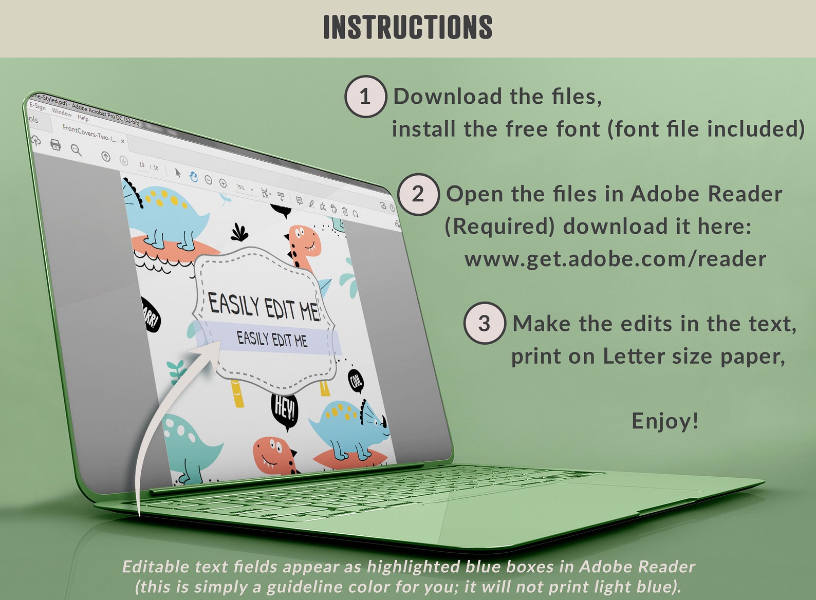 Animal Binder Covers 10 Printable/editable Binder Covers &amp; - Etsy