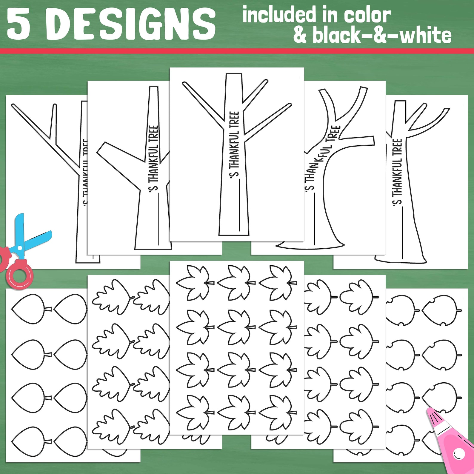 DIY Gratitude Tree Craft: Printable Thankful Tree Templates, 5 Fun ...
