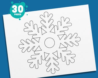30 Snowflake Coloring Pages for Preschool and Kindergarten – High-Resolution PDF Book, Perfect for Winter and Holiday Fun, Instant Download
