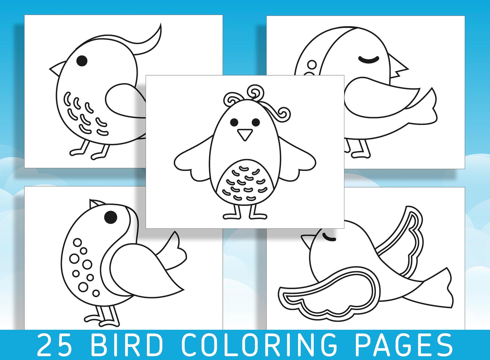 Fun and Easy Bird Coloring Pages for Kindergarten and Preschool: 25 ...