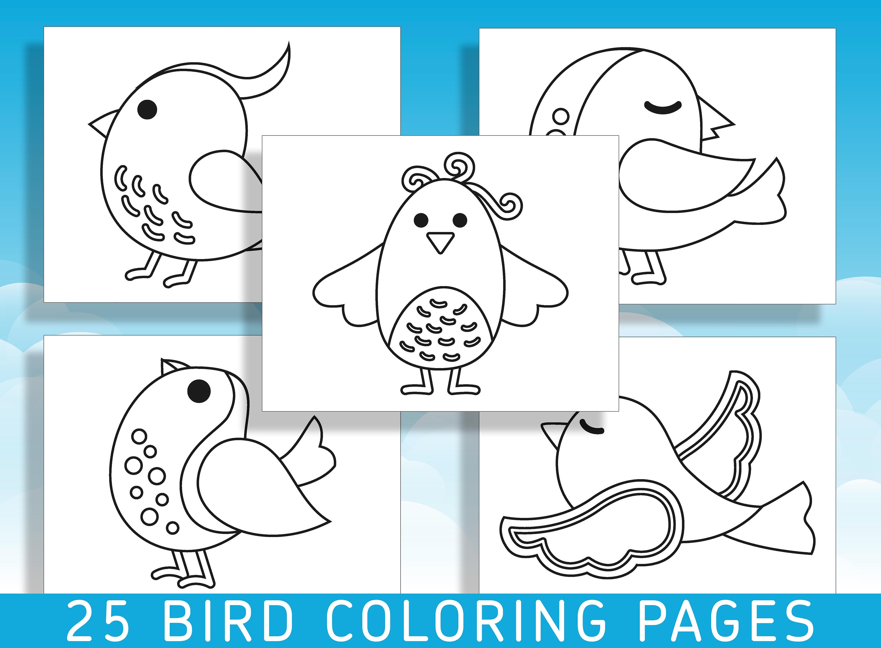 Fun and Easy Bird Coloring Pages for Kindergarten and Preschool: 25 ...