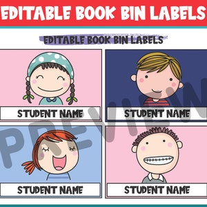 Customizable Classroom Chic: 16 Editable Book Bin Labels for Effortless ...