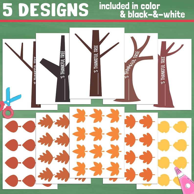 DIY Gratitude Tree Craft: Printable Thankful Tree Templates, 5 Fun ...