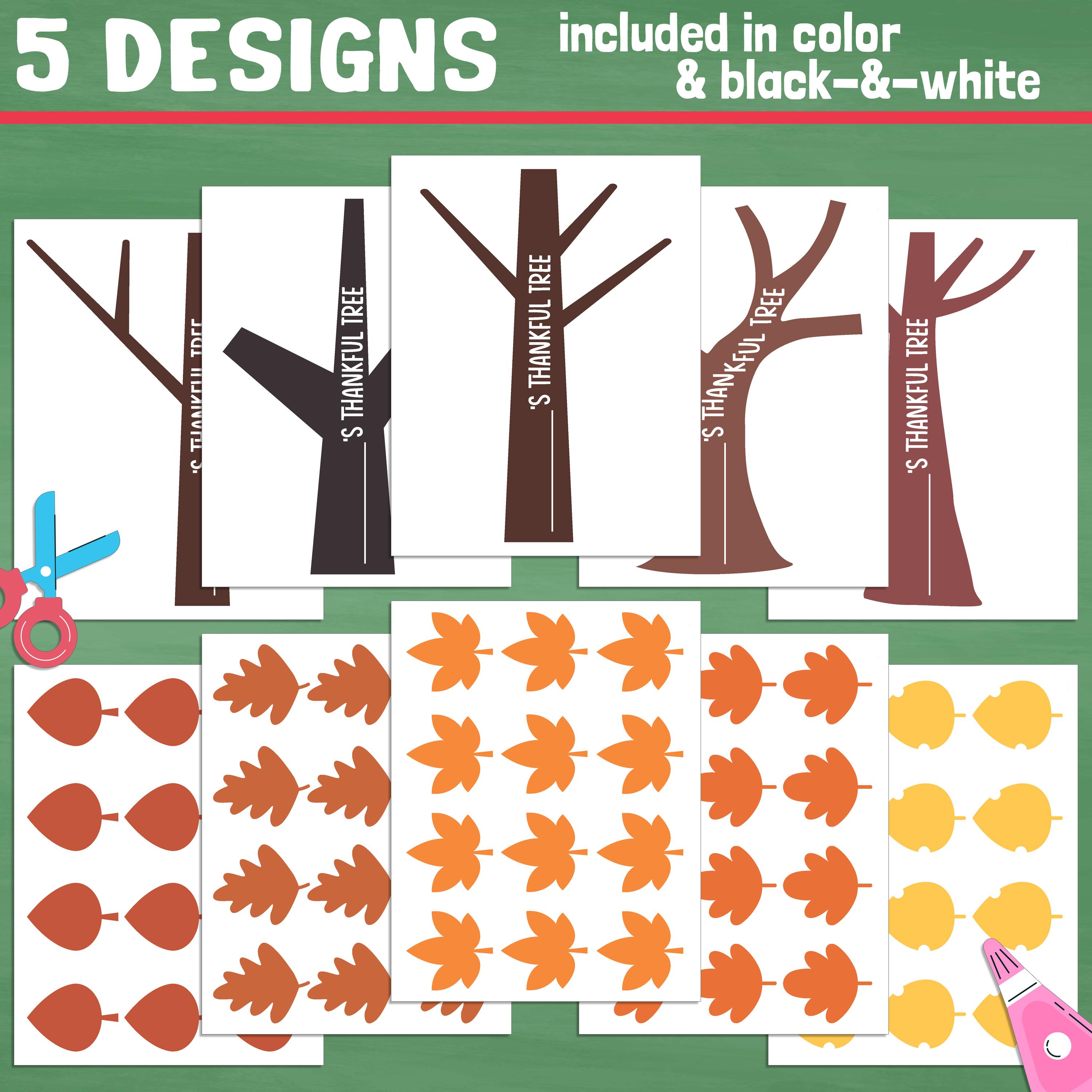 DIY Gratitude Tree Craft: Printable Thankful Tree Templates, 5 Fun ...