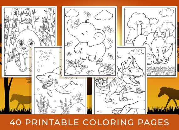 Animal Coloring Pages  40 Printable Animal Coloring Pages for