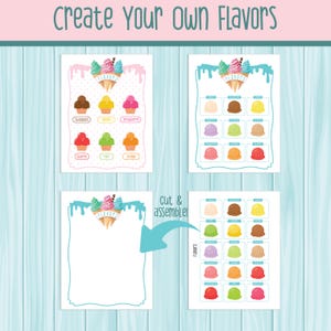 Puede incluir: Actividad de manualidades imprimible de cono de helado. Corta y ensambla las piezas del cono de helado para crear tus propios sabores. Incluye una variedad de sabores de helado como chocolate, fresa, vainilla y m&aacute;s.