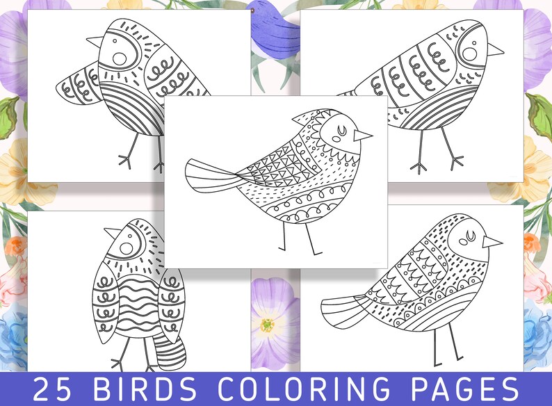 Cute Bird Coloring Pages: 25 Charming Designs for Kids and Adults, Fun ...
