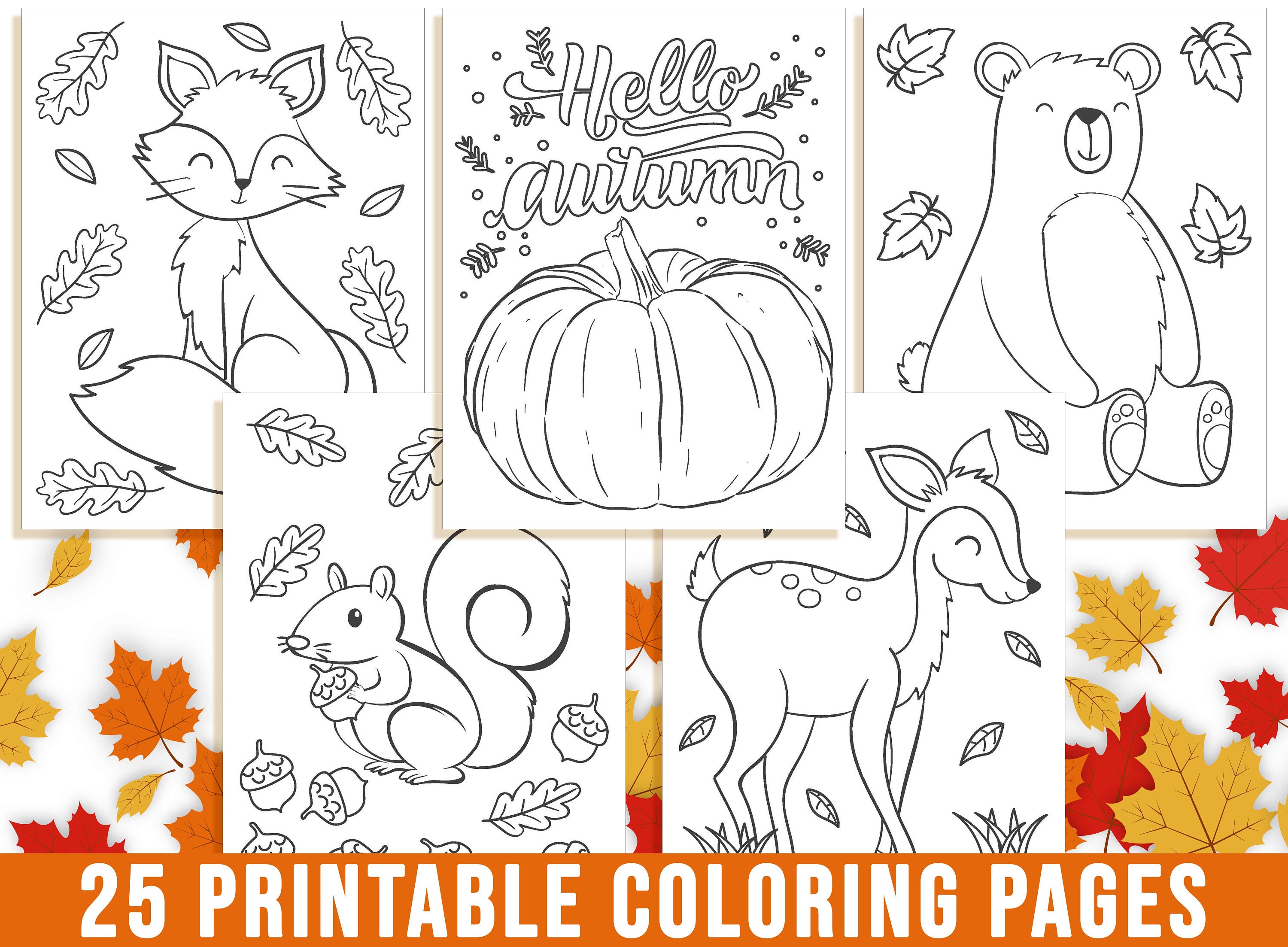 Fall And Thanksgiving Coloring Book For Kids Ages 8-12: A