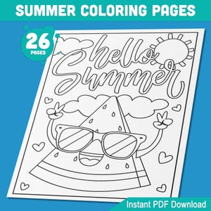 Summer Coloring Pages: 26 Printable Summer Holiday Designs for Kids, with Fun Coloring Book – High-Resolution PDF, Perfect for Summer Party
