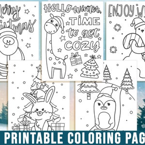 Winter Coloring Pages Hello Winter Coloring Book for Kids | Etsy