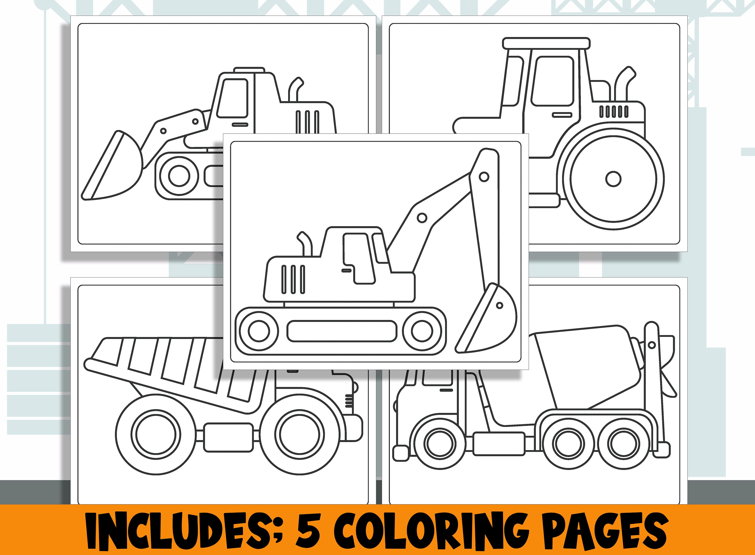 Learn How to Draw Construction Vehicles (excavator, Dump Truck, Cement ...