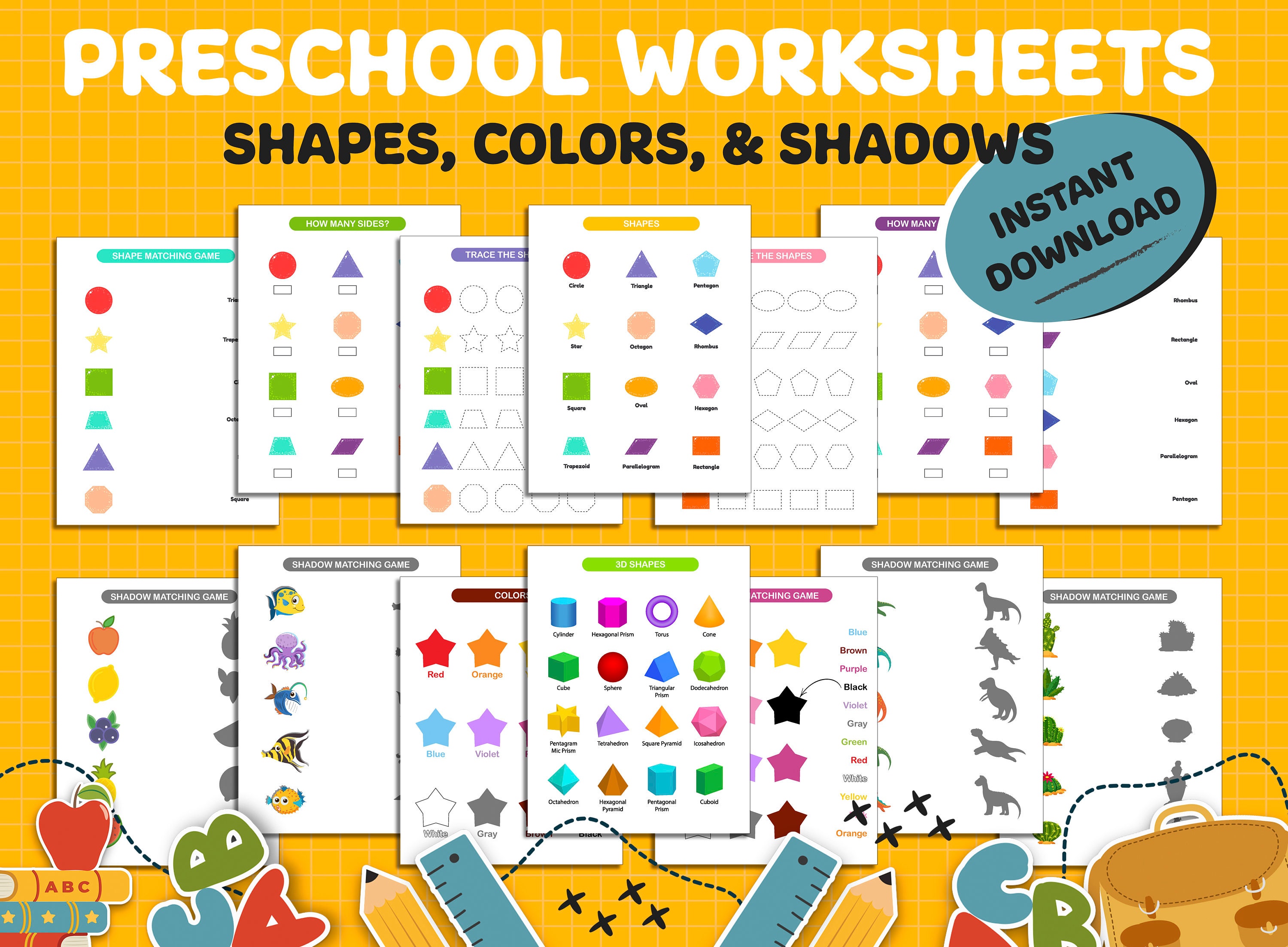 preschool worksheets 10026 printable worksheets kids etsy