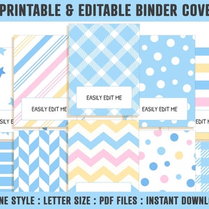 Binder Cover Inserts, 10 Printable & Editable Binder Covers+spines ...