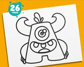 Halloween Monster Alphabet Coloring Pages for Kids – Fun & Educational Activity, Perfect for Preschool, Kindergarten, PDF Instant Download