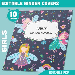 Binder Cover for Girls, 10 Editable Covers+Spines, Teacher/School Binder Template, Planner Cover, Binder Inserts, Printable Binder Cover