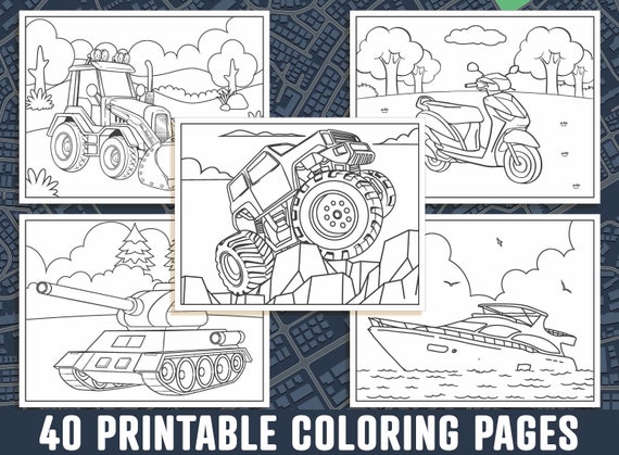 Truck, Cars, Trains, and Planes Coloring Book for Kids: Cool Trucks, Cars, Planes, Boats and More Vehicles Coloring Book for Kids and Toddlers, Preschooler Girls and Boys Ages 2-4 , 4-8 And 8-12 [Book]