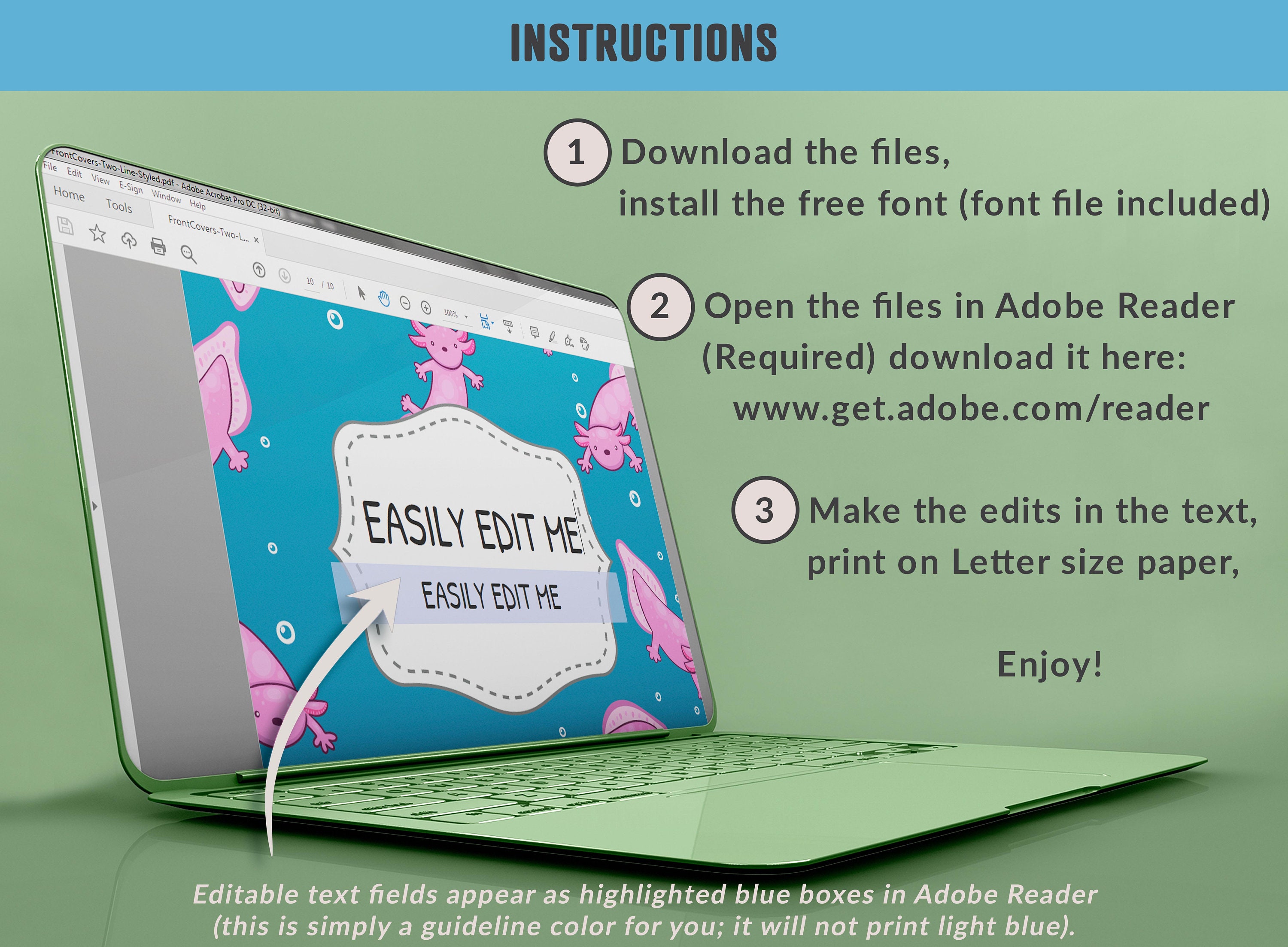Animal Binder Cover 10 Printable &amp; Editable Coversspines - Etsy