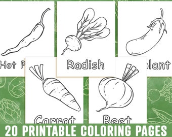 vegetable coloring pages vegetable coloring book for kids etsy israel