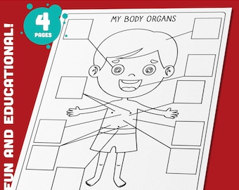Atividade dos meus órgãos corporais para pré-escola, pré-escola: projetos divertidos de colorir, cortar e colar para meninos e meninas – ferramentas de aprendizagem criativas e envolventes