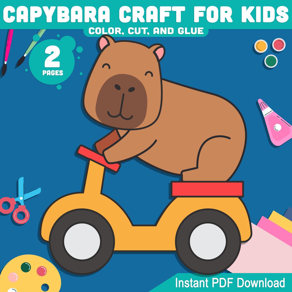 Capybara Craft: Fun Color, Cut, and Glue Activity for Kids – Perfect ...