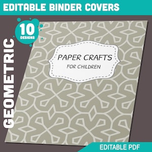 Binder Cover Printable Editable, 10 Binder Covers & Spines, Binder Insert, Planner Cover, Teacher/School Binder, Printable Binder Cover, PDF