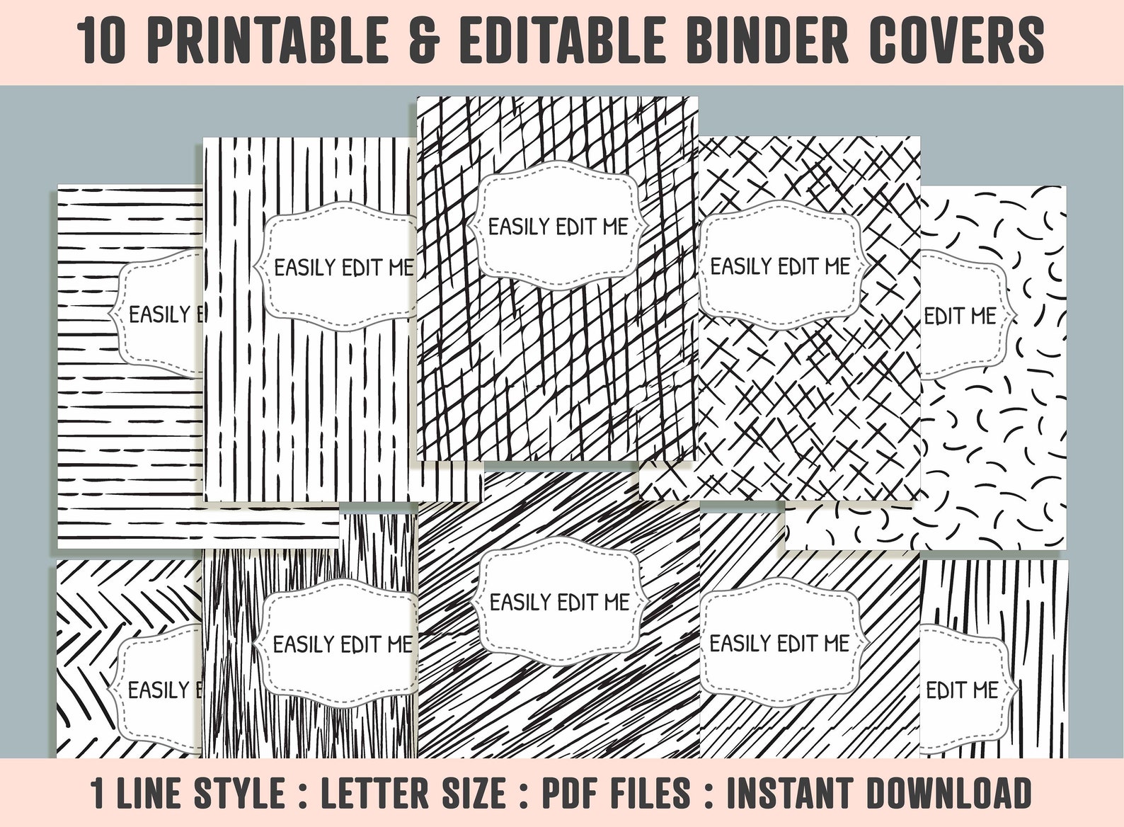 Engraving Hand Drawn Pattern Binder Cover 10 - Etsy