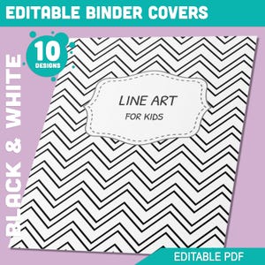 Black and White Backgrounds Binder Cover, 10 Printable & Editable Binder Covers + Spines, Binder Inserts, Teacher/School Planner Template