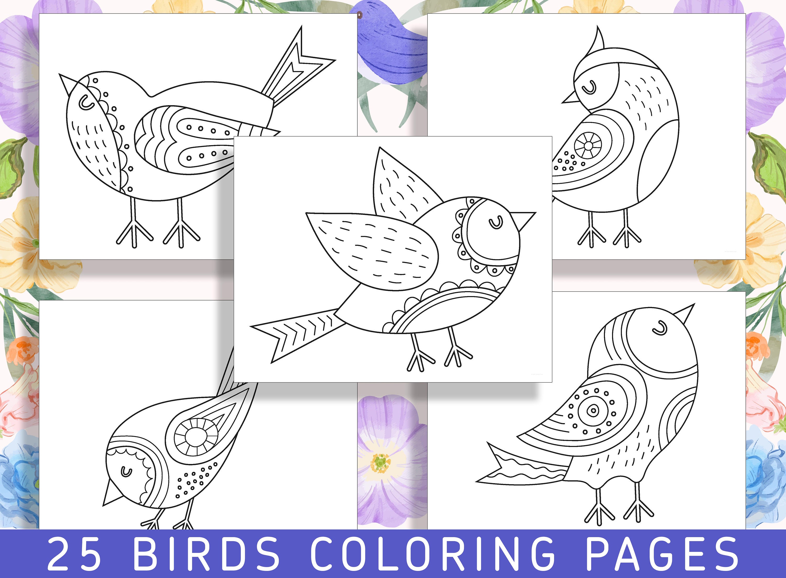Cute Bird Coloring Pages: 25 Charming Designs for Kids and Adults, Fun ...
