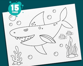 Vibrant Ocean World: 15 Stunning Sea Animal Coloring Pages, Fun Activity Book for Kids, Perfect for Ocean Lovers, PDF Instant Download