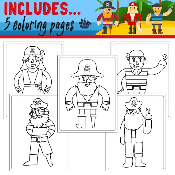 Learn How to Draw a Pirate Easy: Directed Drawing Step by Step Tutorial,  Includes Coloring Pages, PDF File, Instant