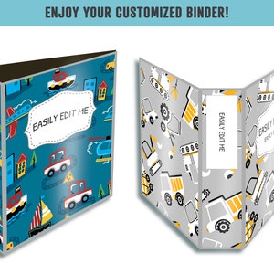 Vehicle Binder Covers, 10 Printable/editable Binder Covers &amp; Spines ...