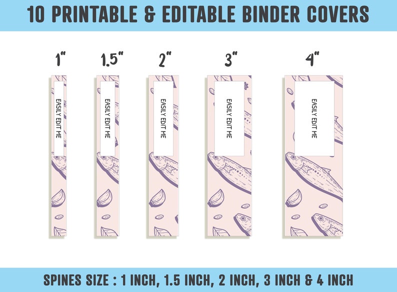 Healthy Food Binder Cover 10 Printable & Editable Binder Etsy