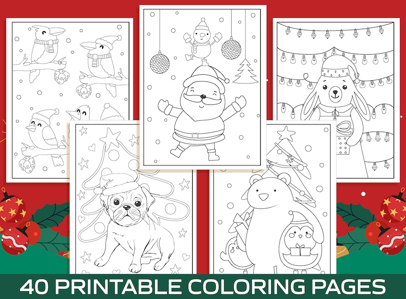 Christmas Coloring Pages 40 Printable Christmas Coloring Pages for Kids, Boys, Girls, Teens. Christmas Party Activity, Christmas Gift. image 8