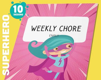 10 Editable Superhero Binder Covers, Includes 1", 1.5", 2" Spines, Available in A4 & US Letter, Editing with PowerPoint or PDF Reader