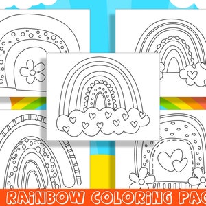 Rainbow Coloring Fun: 20 Pages of Preschool and Kindergarten Worksheets, PDF File, Instant Download