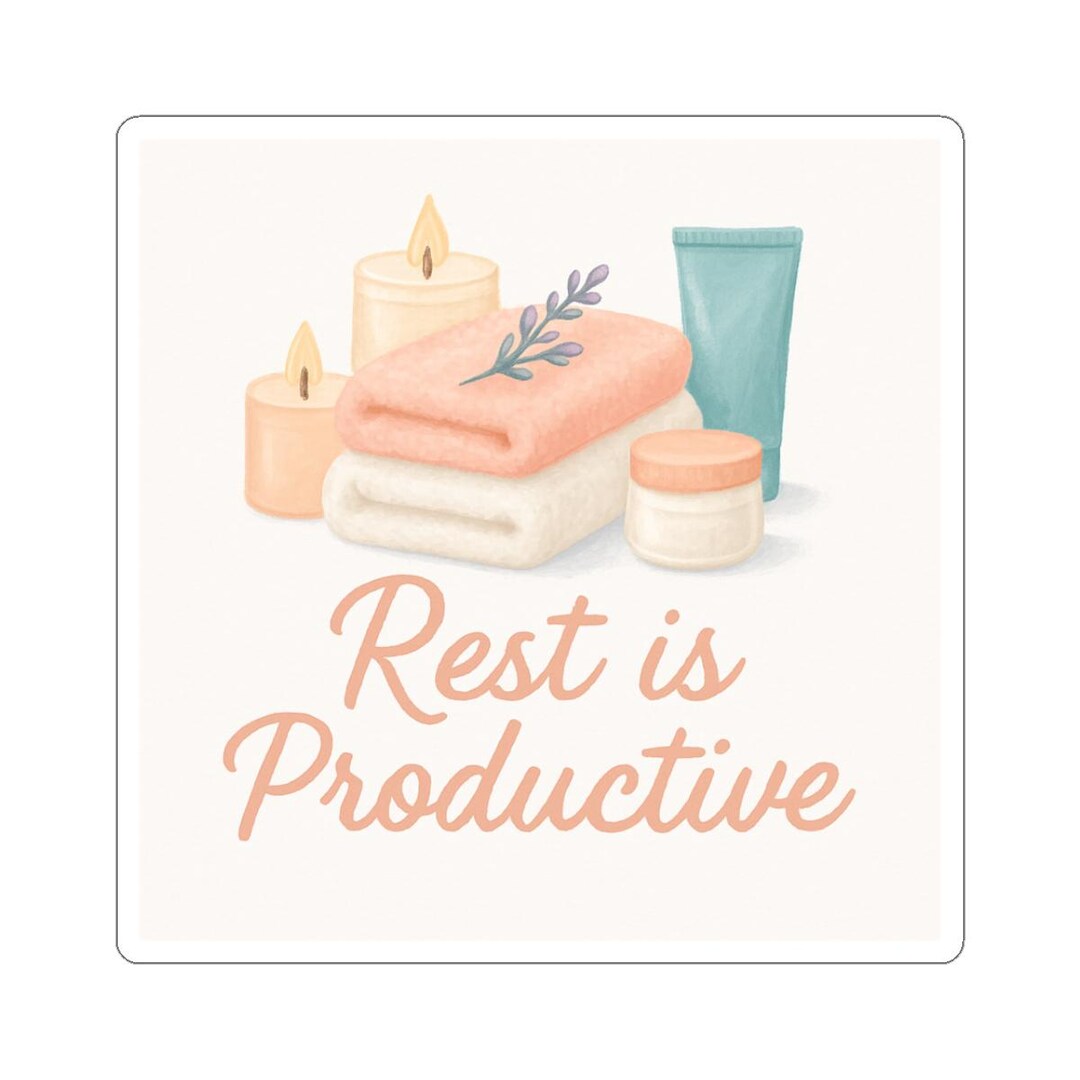 Rest Stickers Rest is Productive Sticker | Self-care Spa Illustration Kiss-cut ...