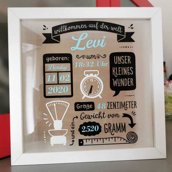 Beleuchteter bilderrahmen geburt Etsy.de