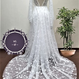 Stars Celestial Mystical Long Bell Sleeve Wedding Dress V-neck - Etsy