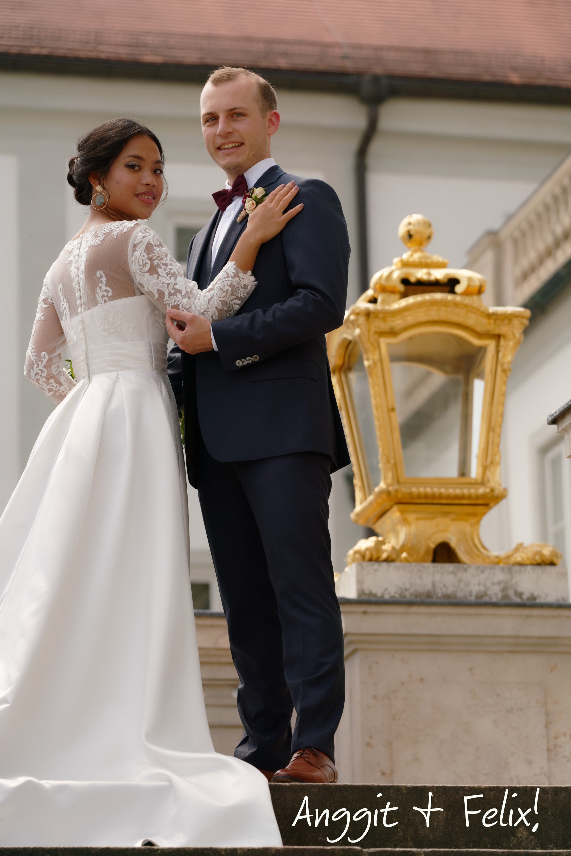 long sleeve mikado wedding dress