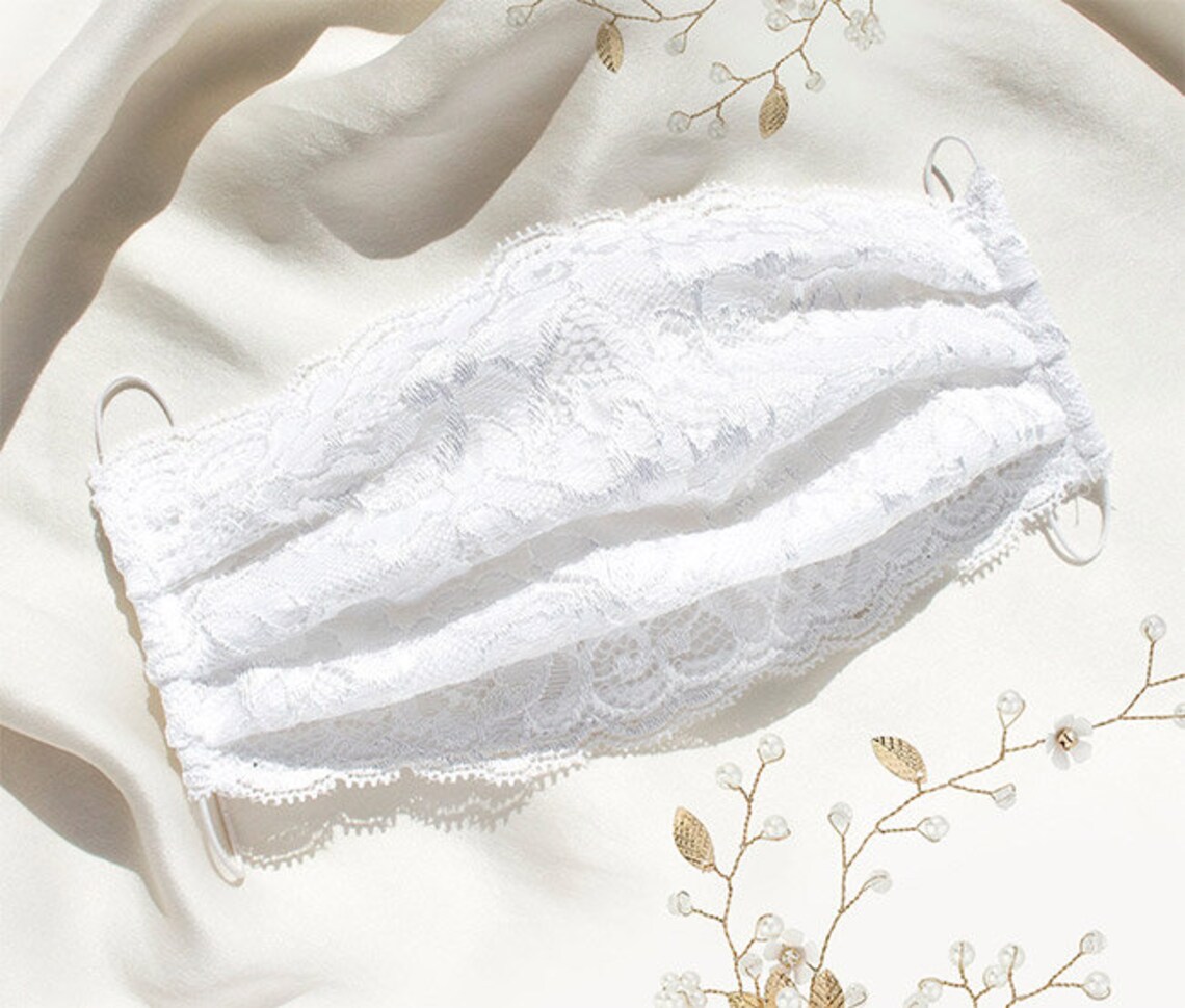 Custom Made Face Mask Custom Print Face Mask White Black Lace Etsy