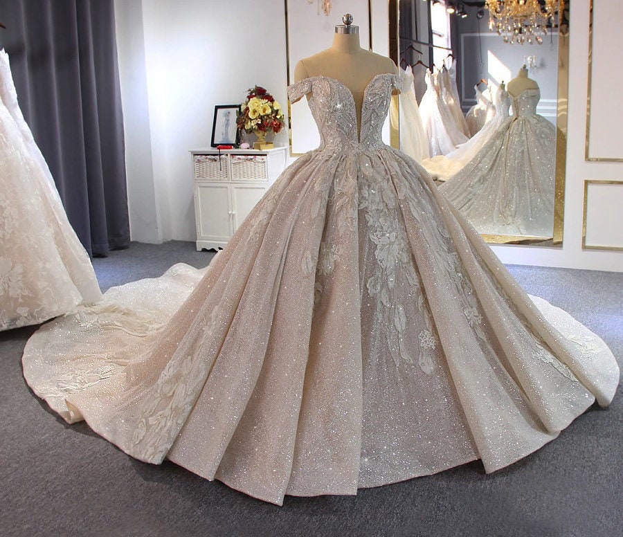Luxury Beaded Wedding Dress off 