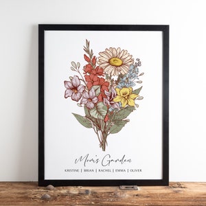 Personalisiertes Geschenk für Mama Oma, individueller Geburtsmonat Blumenstrauß, Familiengeburtsblumen, Mama Geburtstagsgeschenk