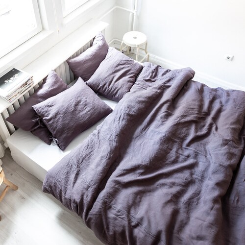 Beige Linen Duvet Cover Washed Linen Bedding Natural Linen Etsy