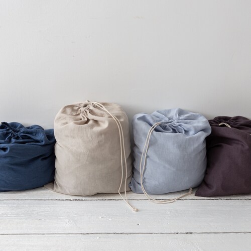 Linen Laundry Bag Custom Linen Storage Bag 100 Pure Linen Etsy
