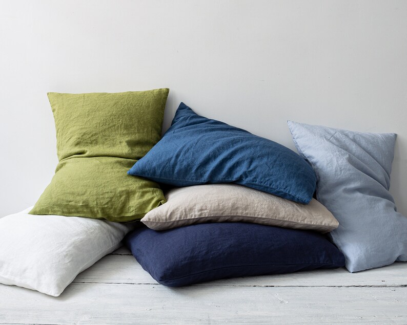 Pure linen pillow covers washed natural linen pillowcases Etsy
