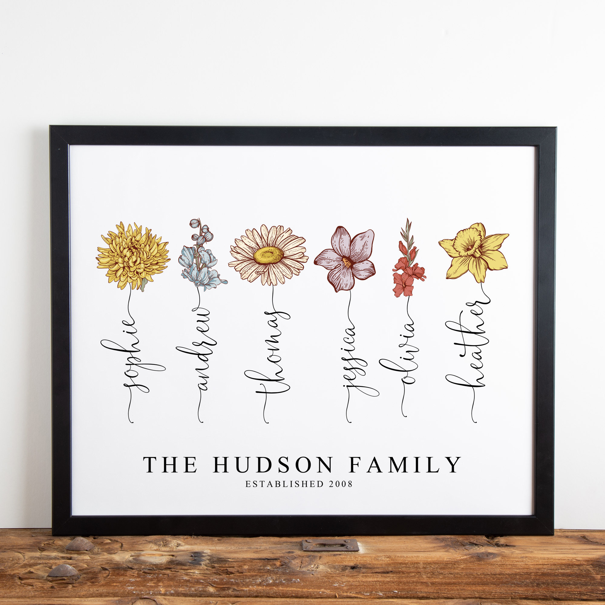 Birth Flowers Family Bouquet, Personalized Gift for Mom Grandma, Grandma's Garden, Custom Birth Flowers