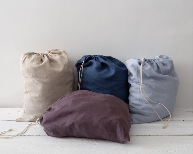 Linen Laundry Bag Custom Linen Storage Bag 100 Pure Linen Etsy