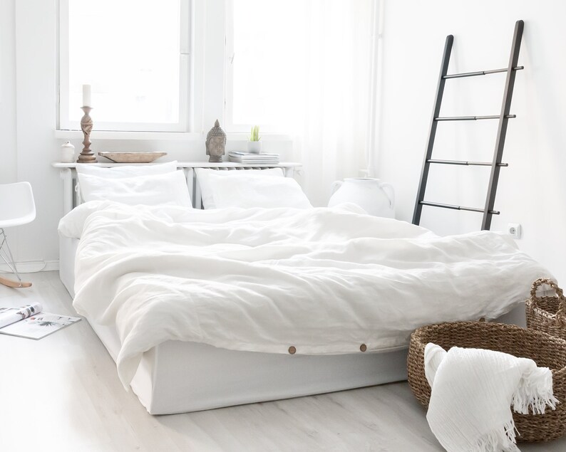 Linen Duvet Cover off White Washed Natural White Linen Etsy